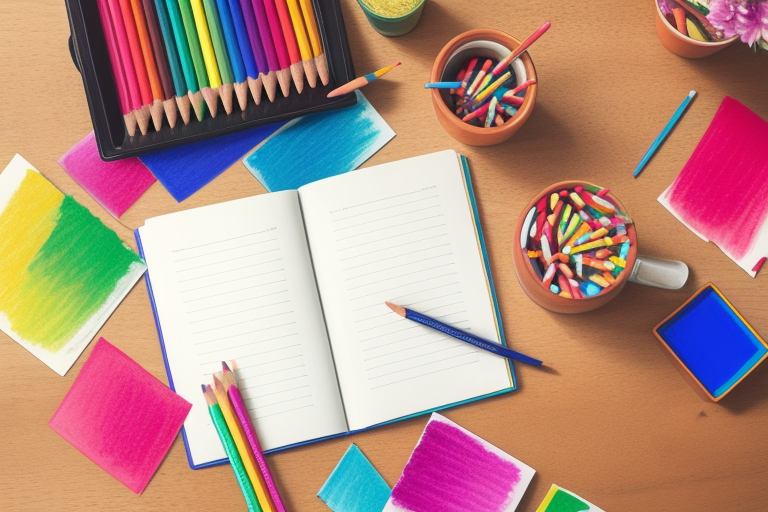 Colorful pencil spread