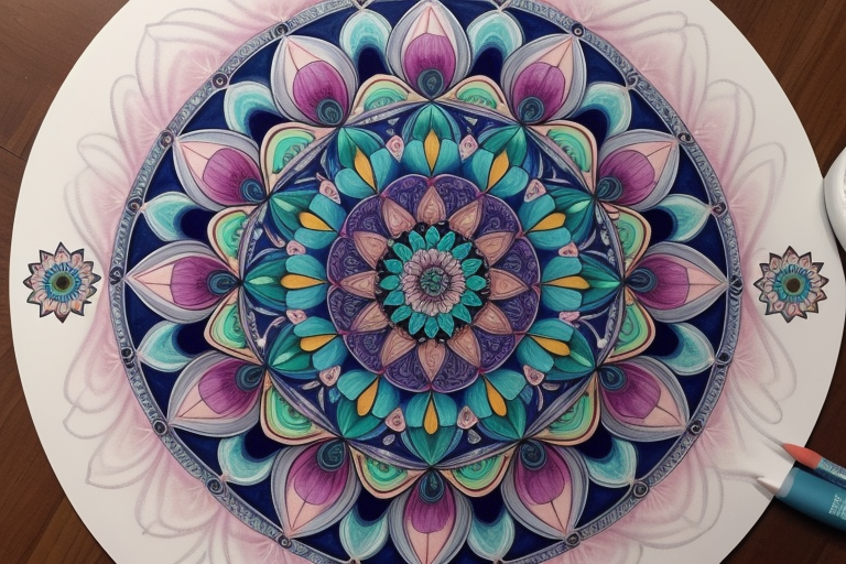 Mandala coloring in progress