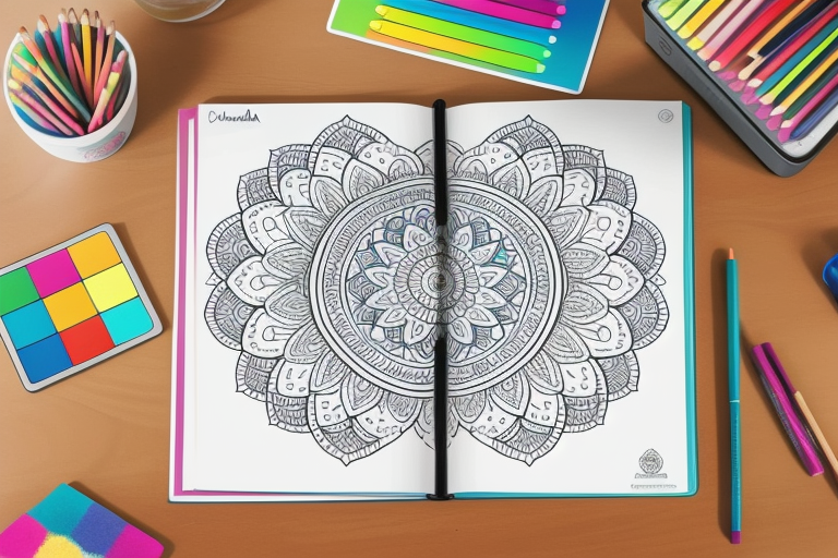 Mandala coloring supplies