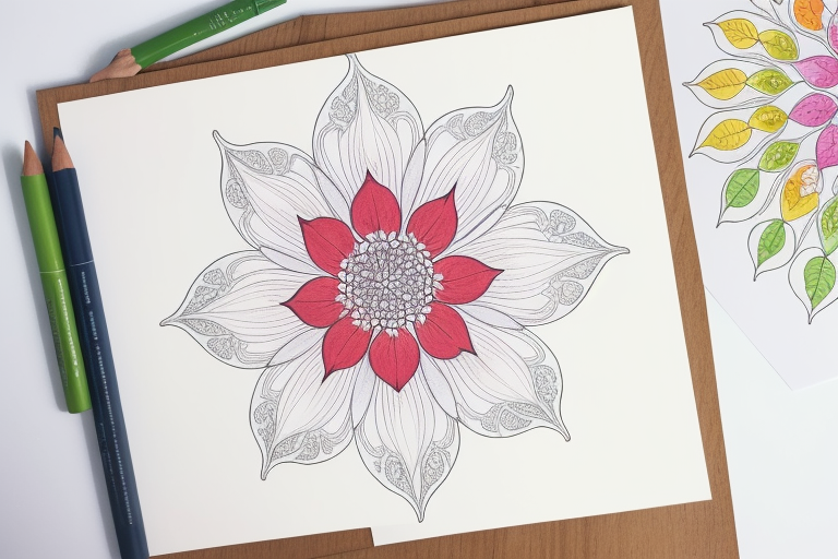 Detailed botanical coloring