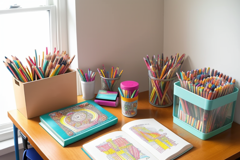 Organized coloring supplies