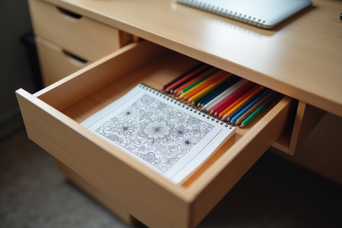coloring stress relief at work image