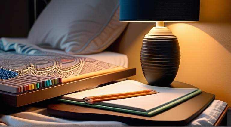 Colored pencils in calming colors ready for bedtime routine