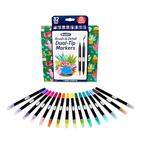 Crayola Brush and Detail Dual-Tip Markers on Amazon