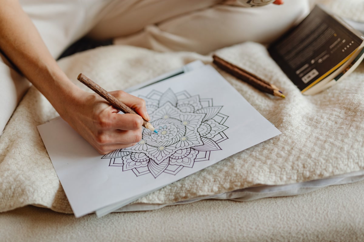 photograph of a completed mandala for stress relief