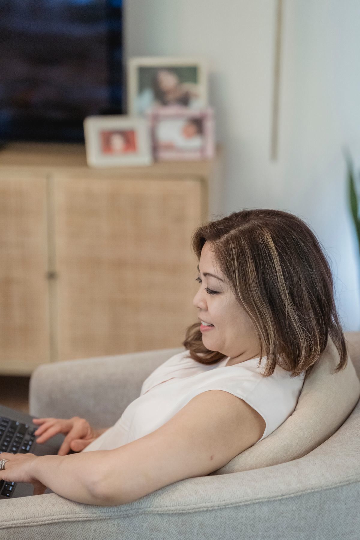 Comfortable workspace on a couch